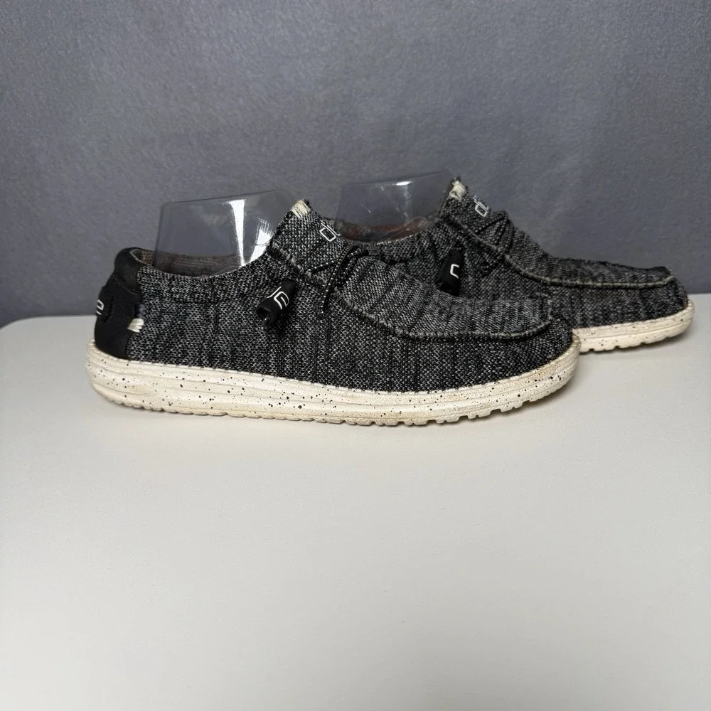 Hey Dude Black White Wally Sox Loafers Shoes Men's 8